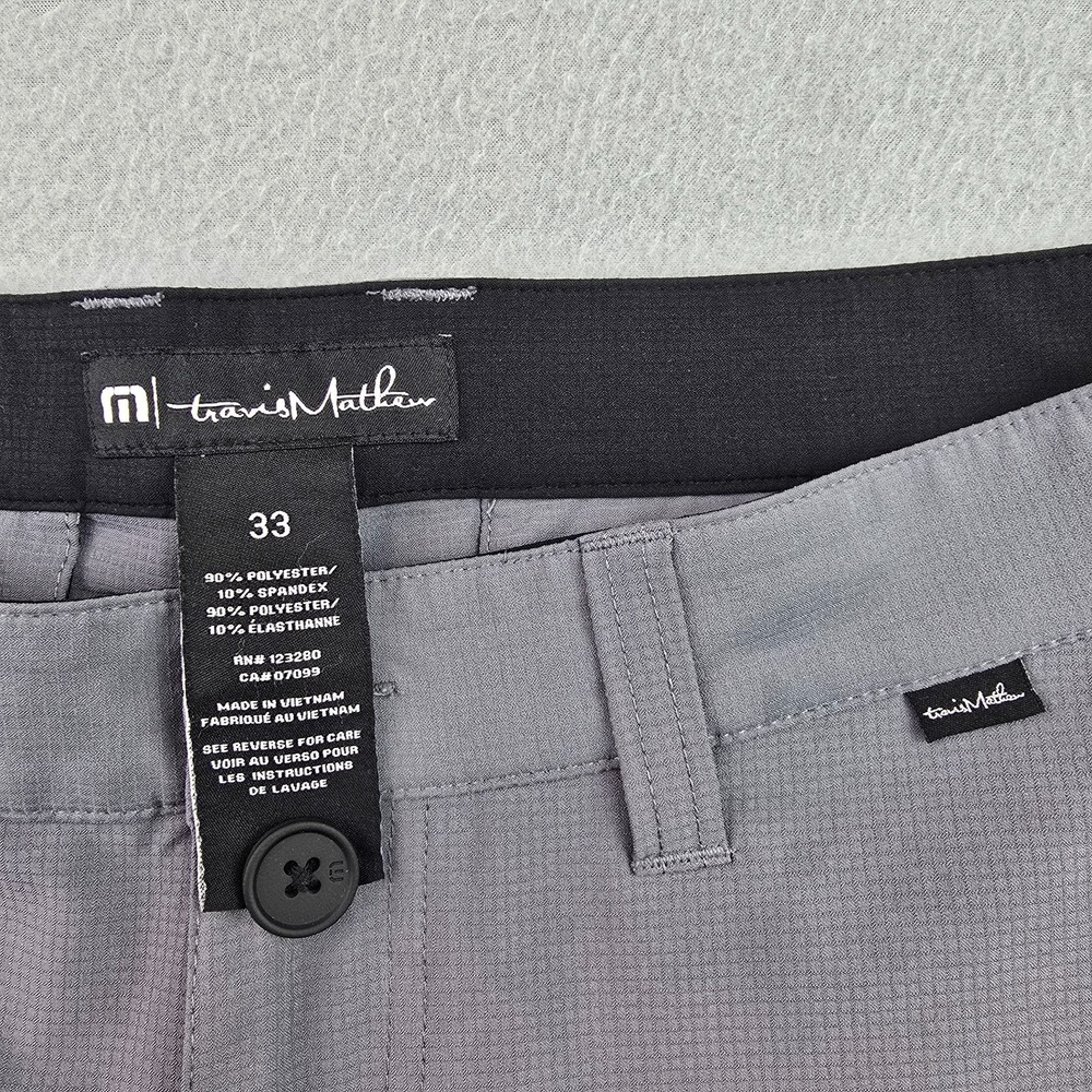 Travis Mathew Gray Performance Golf Shorts Size 33 Stretch Lightweight Casual - Picture 4 of 10